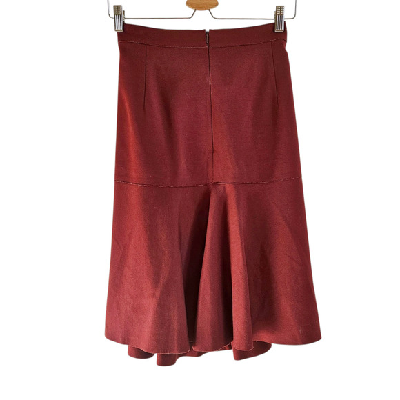 Akris Punto Flare Jersey Skirt Burgandy Red Size US 14 - Picture 3 of 10